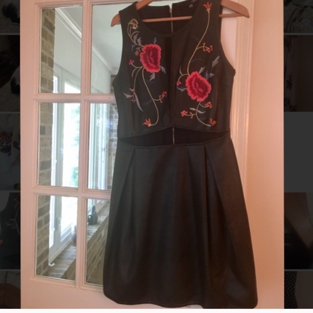 Green Floral Embroidered Dress
